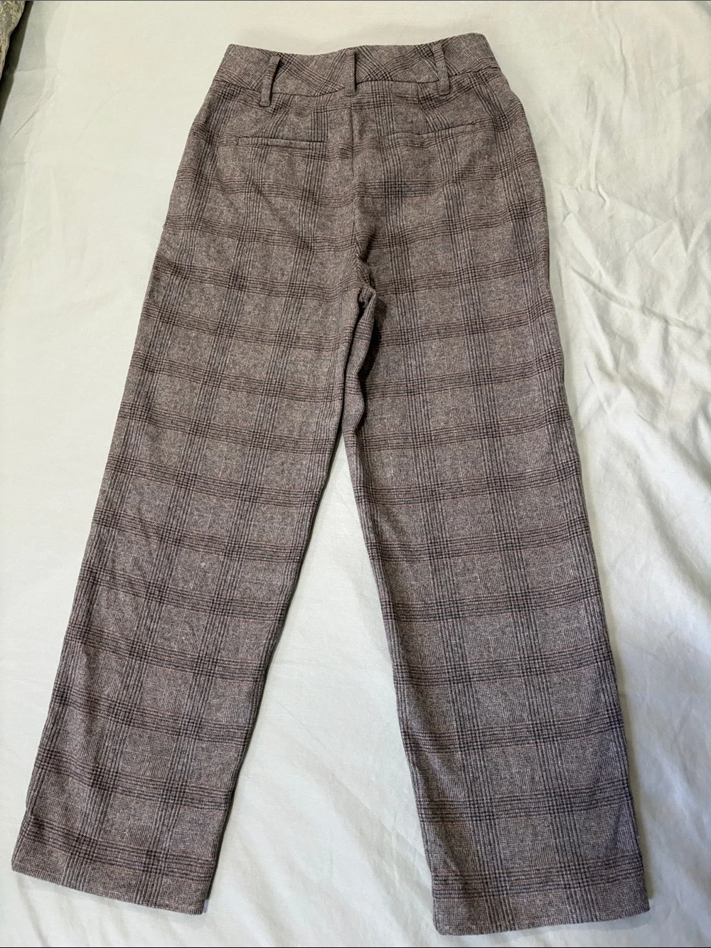Wilfred Aritzia Plaid Trousers Brown Gray Glen Check Dress Pants Size 0